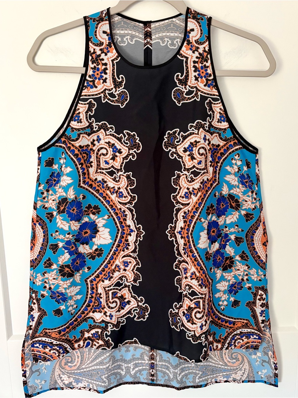 NWOT- Clover Canyon Paisley Split Back Tank Top Size S